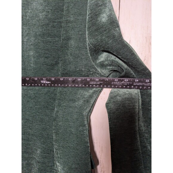Green Velvet Blazer Jacket Gold Buttons Size XL Witchy Holiday Party Glam Sexy - Picture 8 of 8
